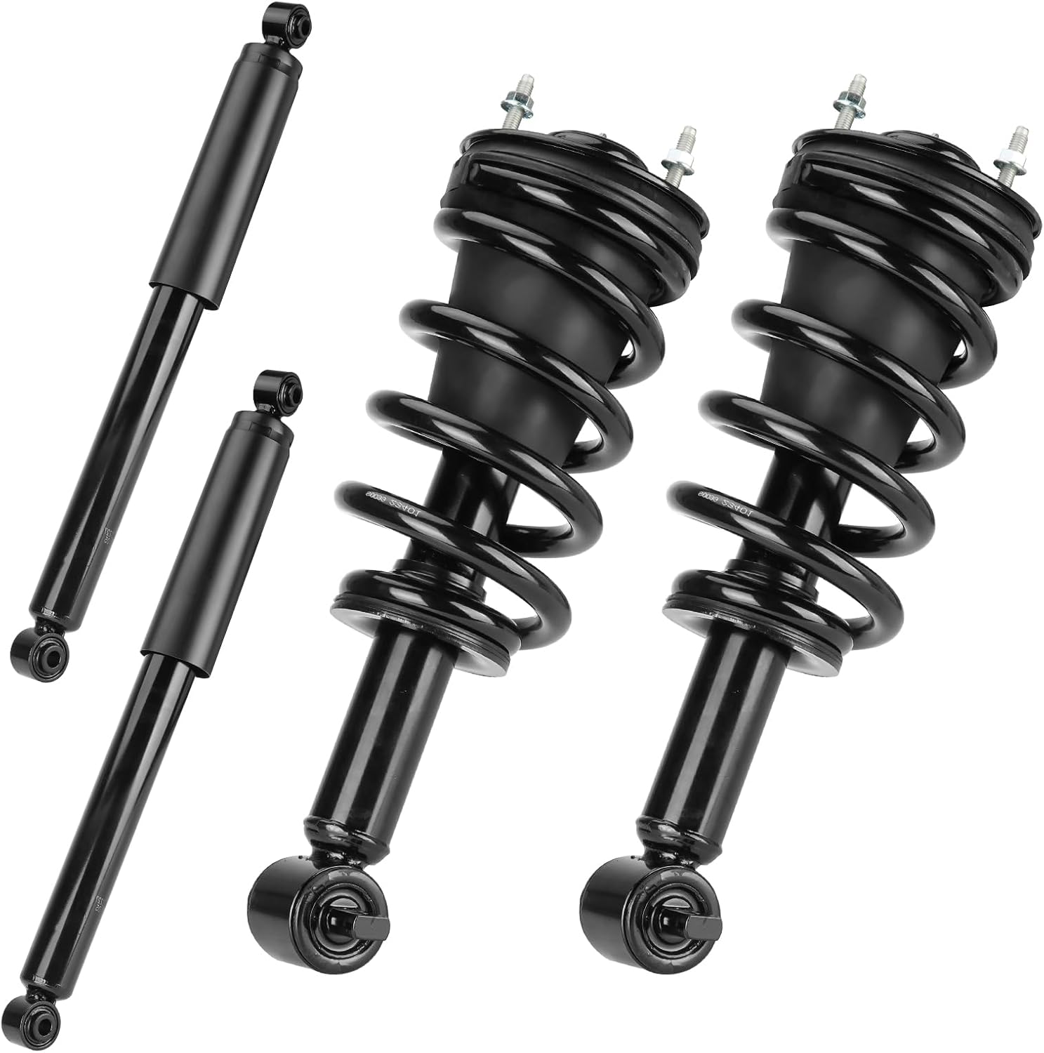 Front and Rear Strut Shock Absorber for 2007-2013 Chevrolet Silverado 1500/GMC Sierra 1500, w/Coil Springs Complete Struts Replace for 139105 4345074 911533 189105, 4PCS, 2008 2009 2010 2011 2012