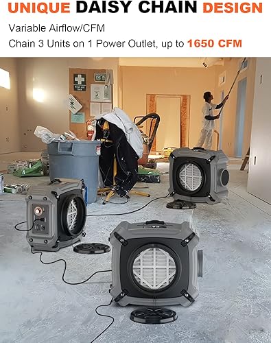 Miniatura 4 de Abestorm V3 - Limpiador de aire industrial comercial con filtro MERV-10, filtro HEPAcarbón activado para eliminación de olores, máquina limpiadora