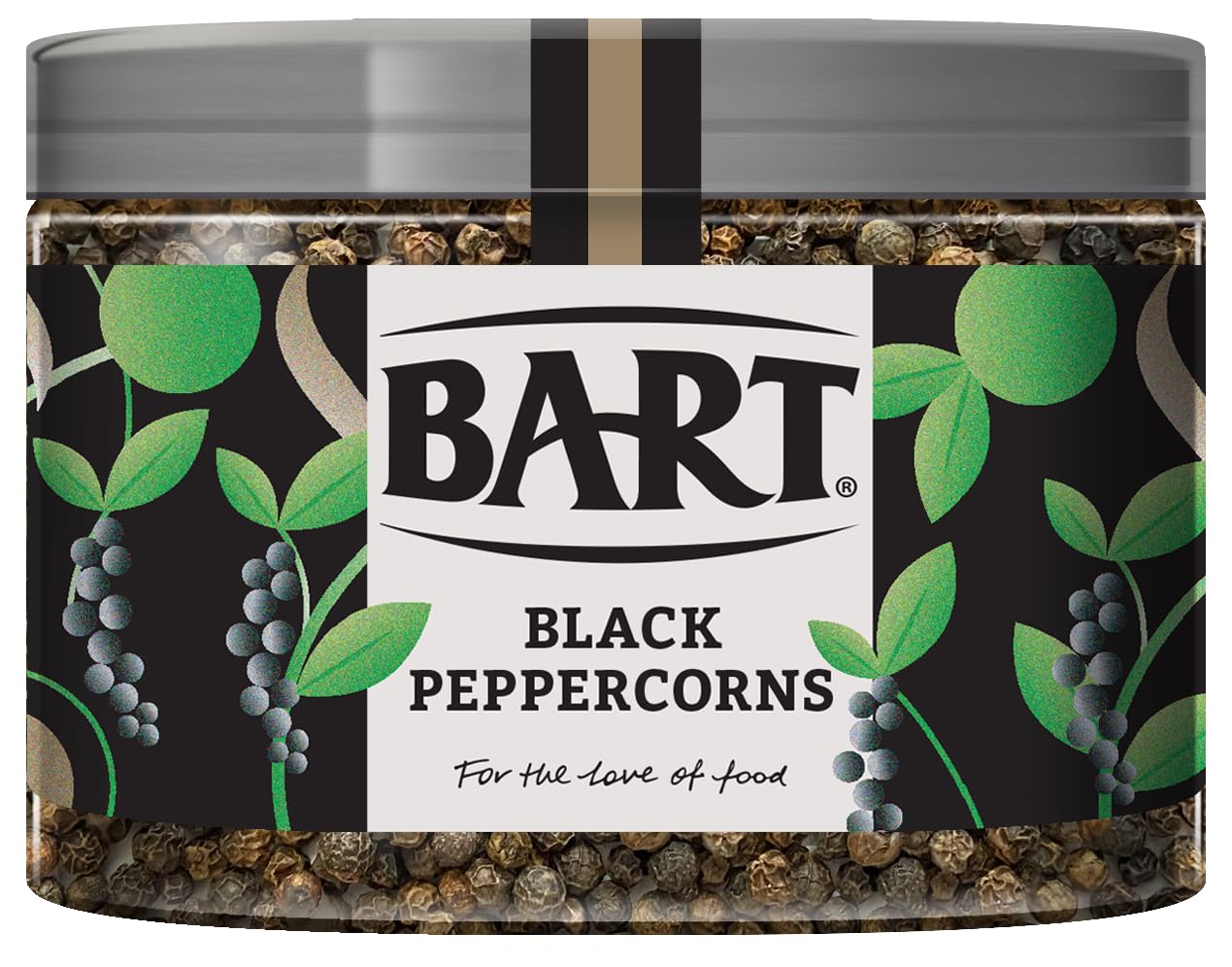 BART Black Peppercorns Large Jar - 270g - Hot & Spicy, Ideal for Eggs, Salad & Sweet Dishes - Spice Rack Essentials