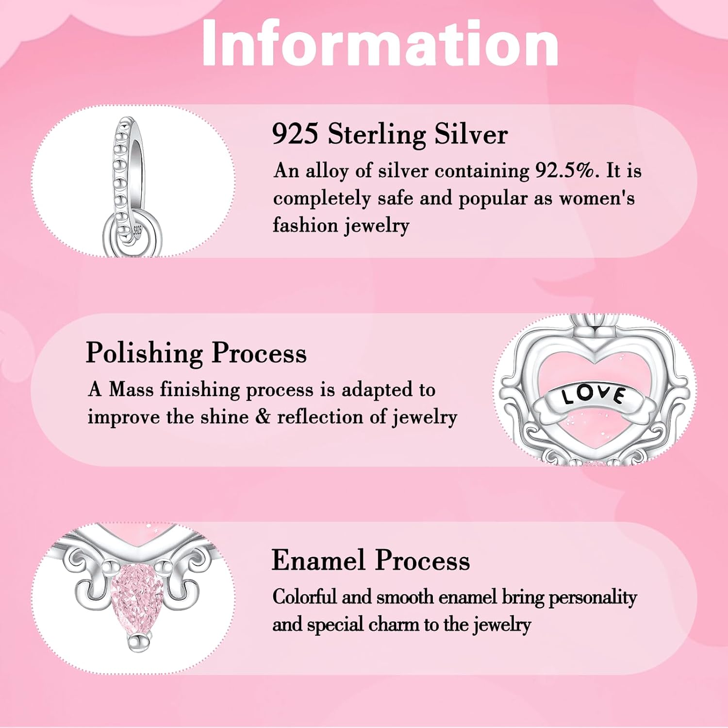 925 Sterling Silver Charms Fits Bracelets and Necklaces Charms for Women Fashion Jewelry for Women, Lover, Mother and Friend - Image 5