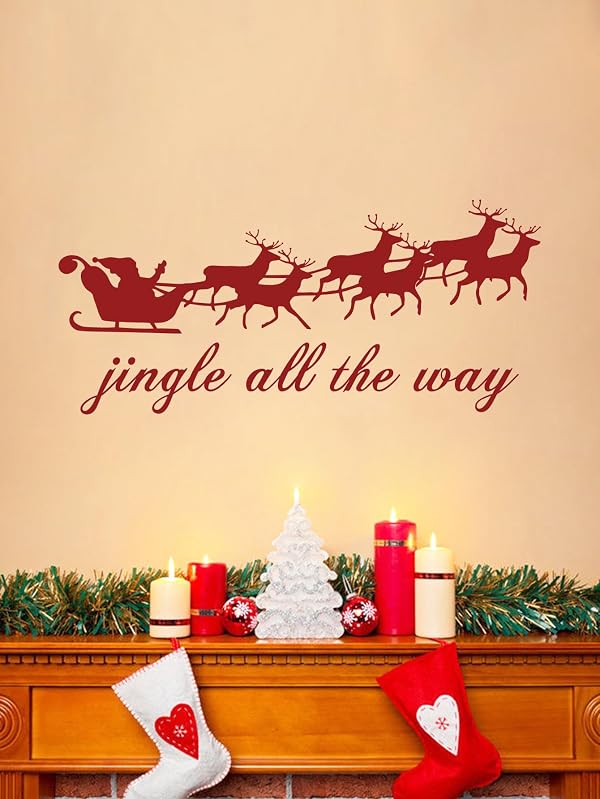 Christmas Wall Decor Painting Living Room Cute Winter Vinyl Art Quotes Decoration Jingle All The Way by MoharWall - Used condition - Image 2