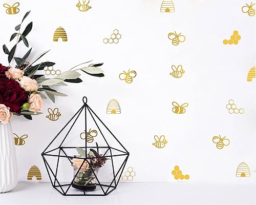 Miniatura 8 de Pegatinas geométricas para decoración de pared, diseño de panal de abeja, para habitación de niños, removible, bricolaje, hexagonal, decoración de