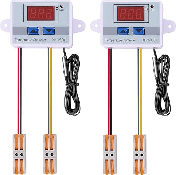 Gebildet 2pcs Digital LED Temperature Controller Module with Quick Connector XH-W3001 Mini Thermostat Switch with Waterproof Sensor Probe Programmable 50  110 Degree Heating Cooling Thermostat 220V