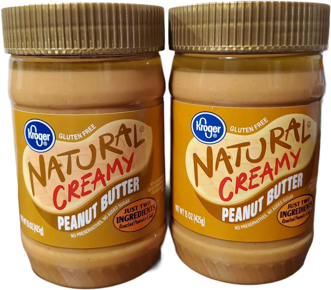 Kroger Natural Creamy Peanut Butter 15 oz (2 pack)
