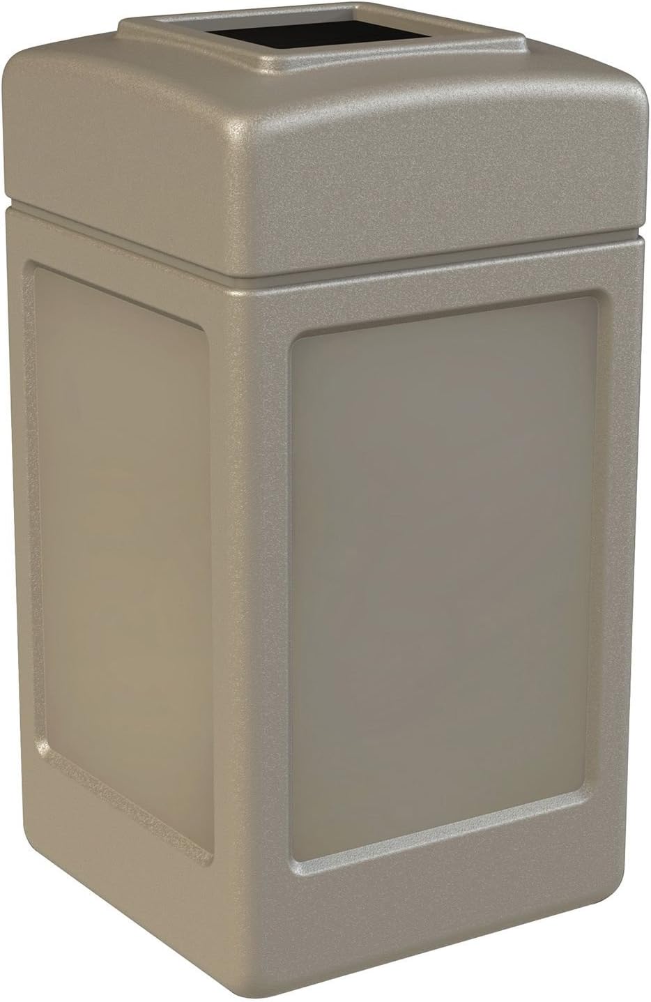 Commercial Zone Square Waste Receptacle, 42 Gallon, Gray