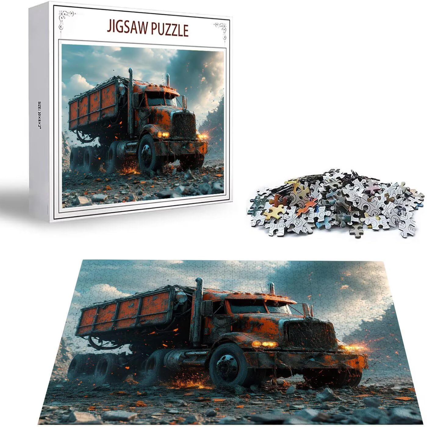 Puzzle Pojazdy inżynieryjne Puzzle 3000 sztuk Scena dla dorosłych DIY Klasyczna drewniana gra, wysokiej jakości drukowanie Jigsaws Zabawki, litery z tyłu Jigsaw, do dekoracji domu Prezent S-143