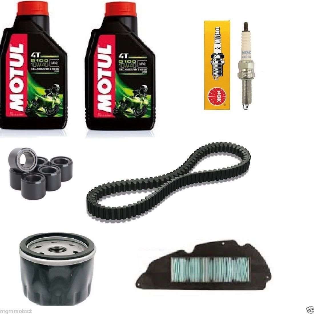 MG - Kit de mantenimiento y reparación SH 300: Aceite, Filtros, Correa, Bujía, Rodillos