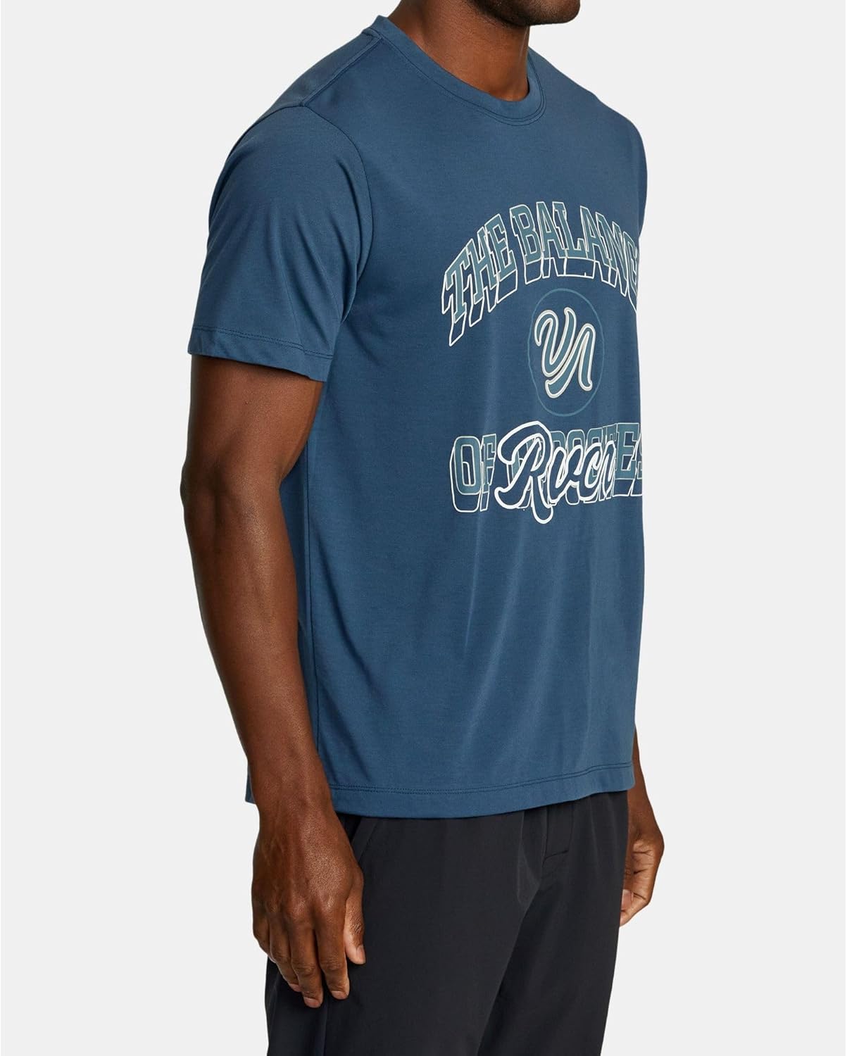 RVCA Sport Men's Balance Raider Sport Tech Short Sleeve Quick Dry Athletic Gym T Shirt, Color: Petrol Blue, Size M