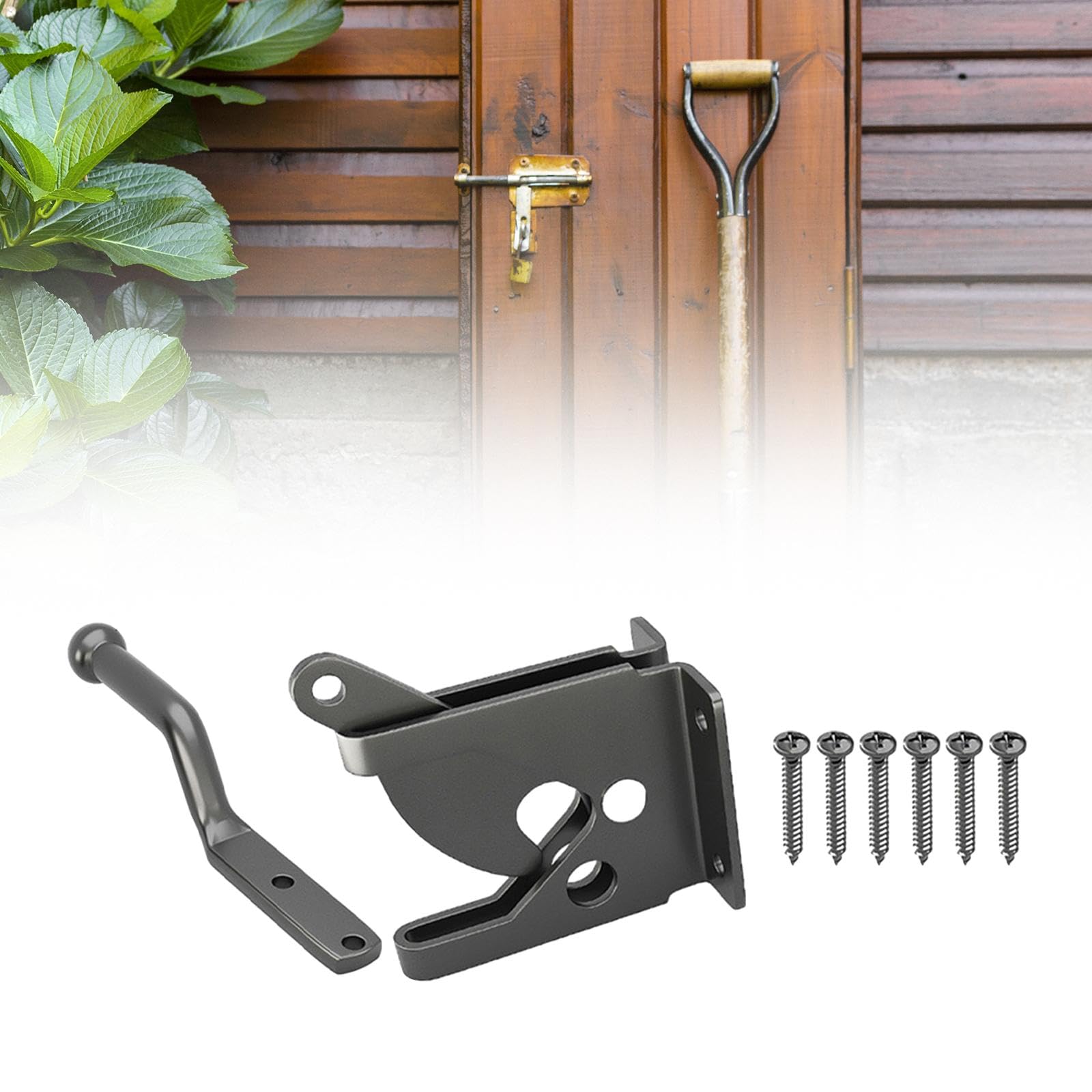 Set di 4 Serrature di Resistenti per Porte di Fienili E Cancelli, in Acciaio Al Carbonio, con Chiusura Automatica, 6 pezzi