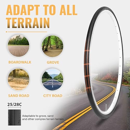 Miniatura 6 de Hycline Bike Tire,700x23252835C Folding Replacement Tire for Road Bicycle-BlackSkinwall