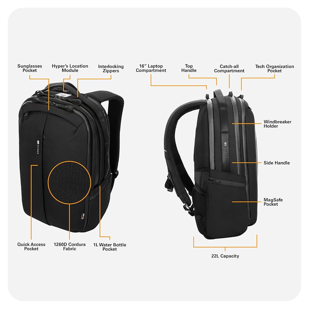 HYPERPACK PRO 16インチ ブラック Hyper（ハイパー） HyperPack Pro バックパック 16インチ ノート