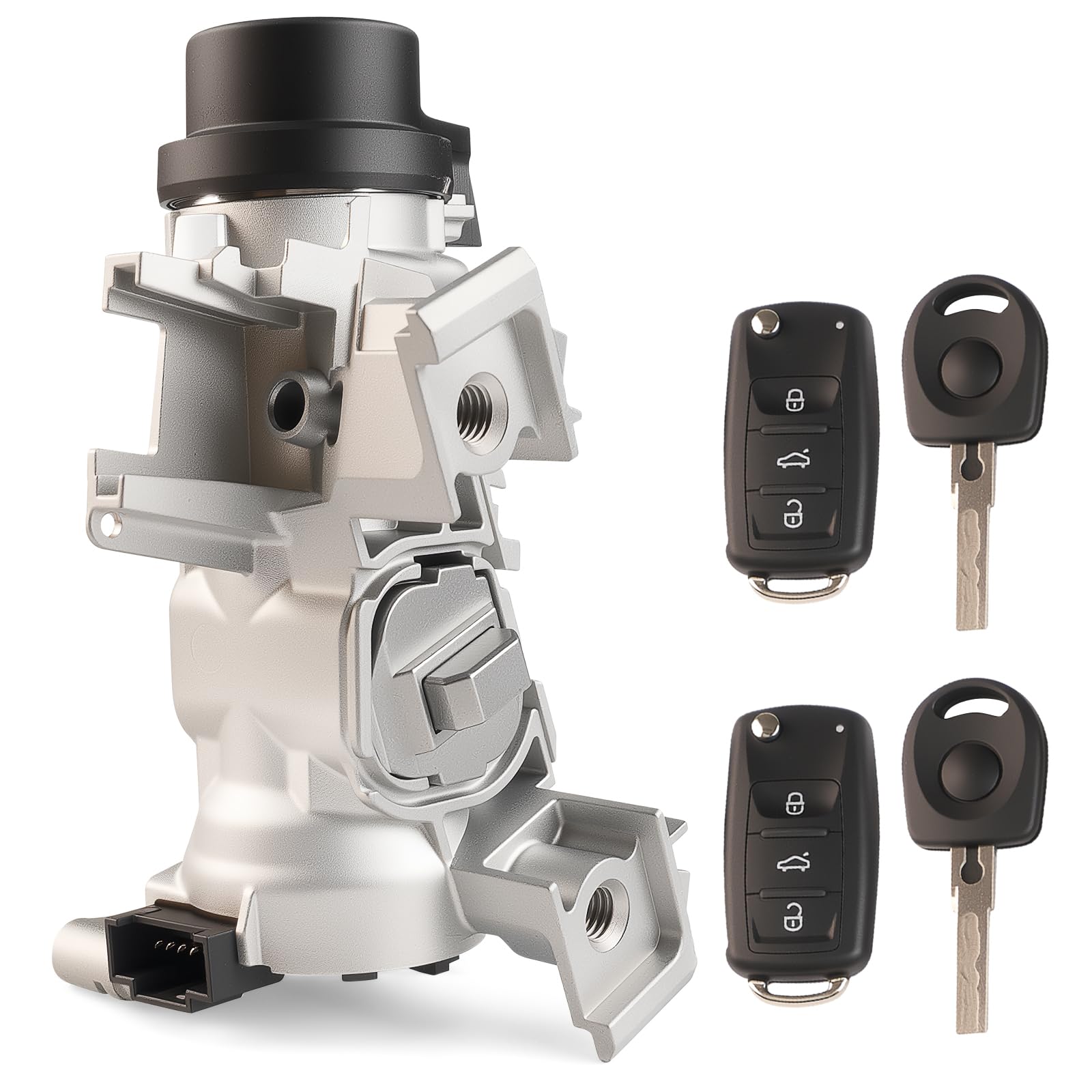 1K0905851 Ignition Switch Lock Cylinder Assembly with Intelligent Key Shell, fit for MK6 2006-2008 2009-2018 VW Jetta, 2004-2007 2010 2011 Golf, EOS,