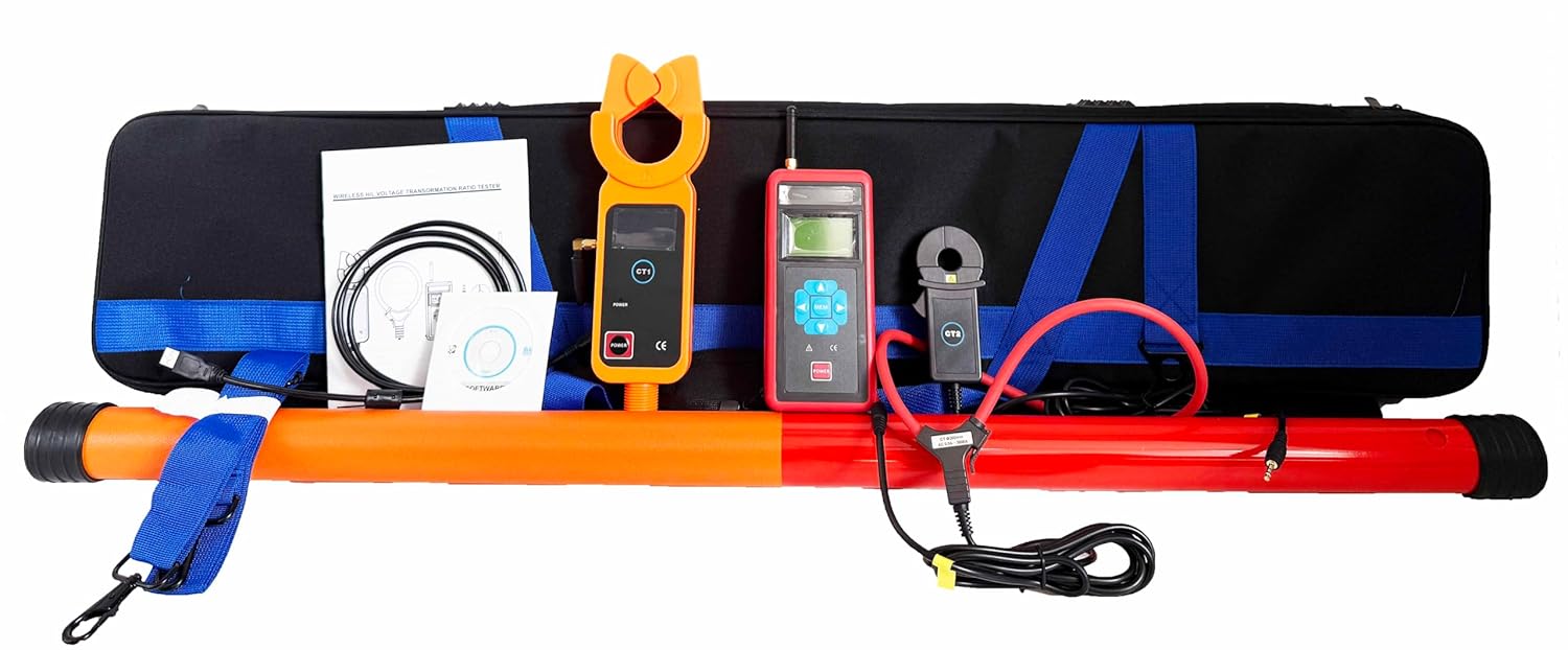 Wireless High and Low Voltage Transformation Ratio Tester Meter with 3000 Groups Data Storage Clamp CT Test Mode Current Clamp Range 0.0A～800A/0.0A～3000A/0.00mA～5A
