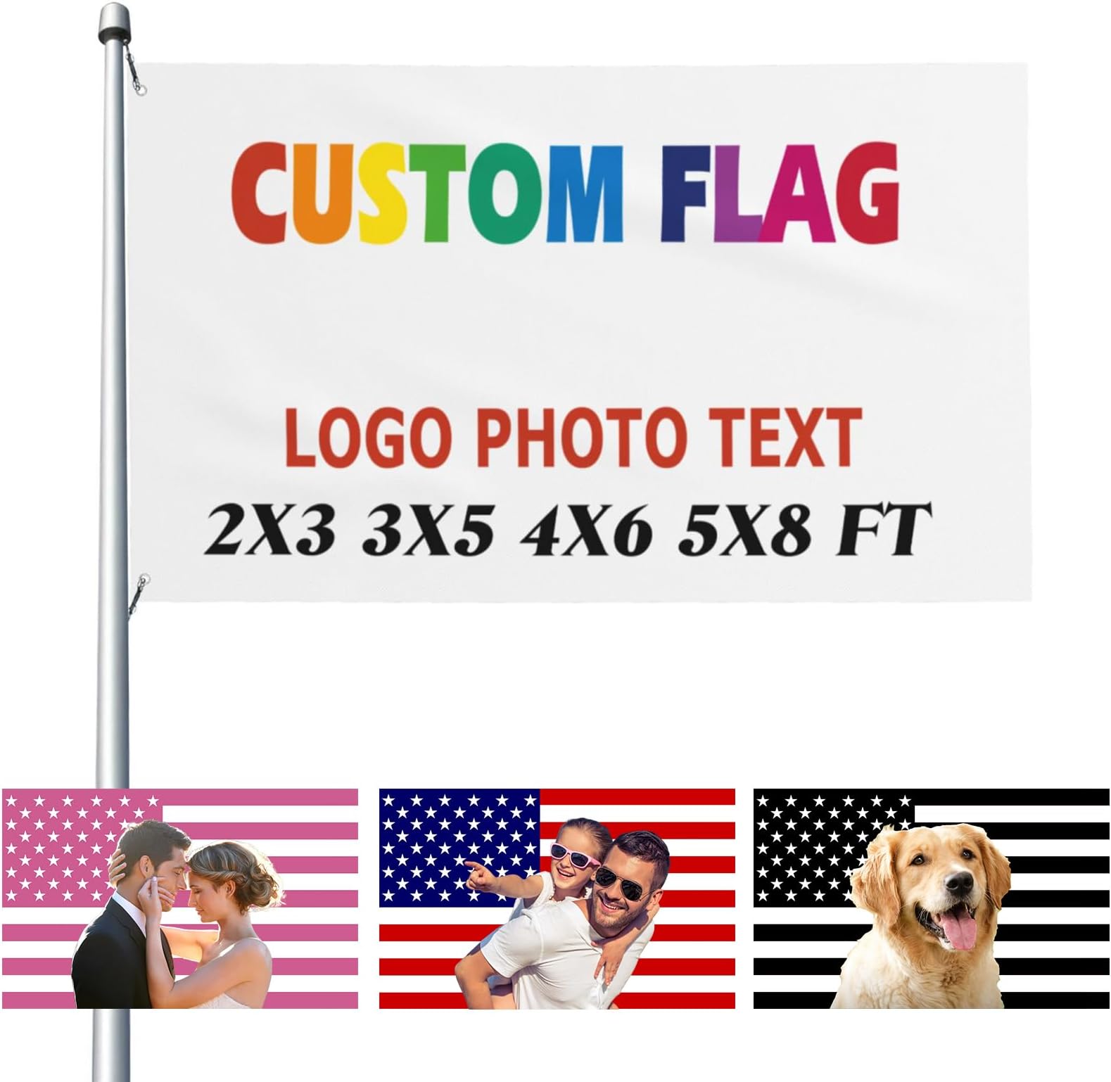 - Custom Flag with Logo for Outdoor Company School Class Team Activities Flags Poster Indoor Home Party Decoration Banner Personalized Breeze Flag, 4x6 FT