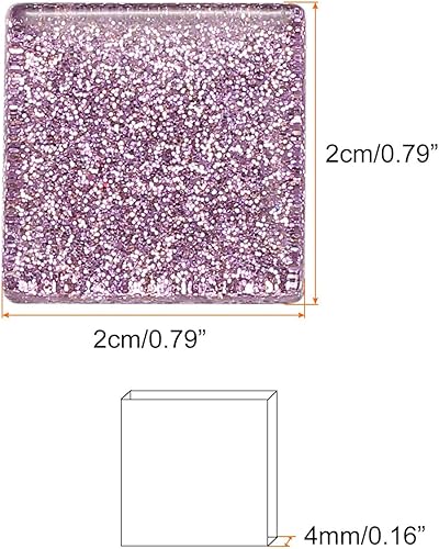 Miniatura 2 de MECCANIXITY Azulejos de mosaico, azulejos de vidrio, piezas de vidrio de mosaico de cristal brillante, cuadrados a granel, 0.8 x 0.8 in para