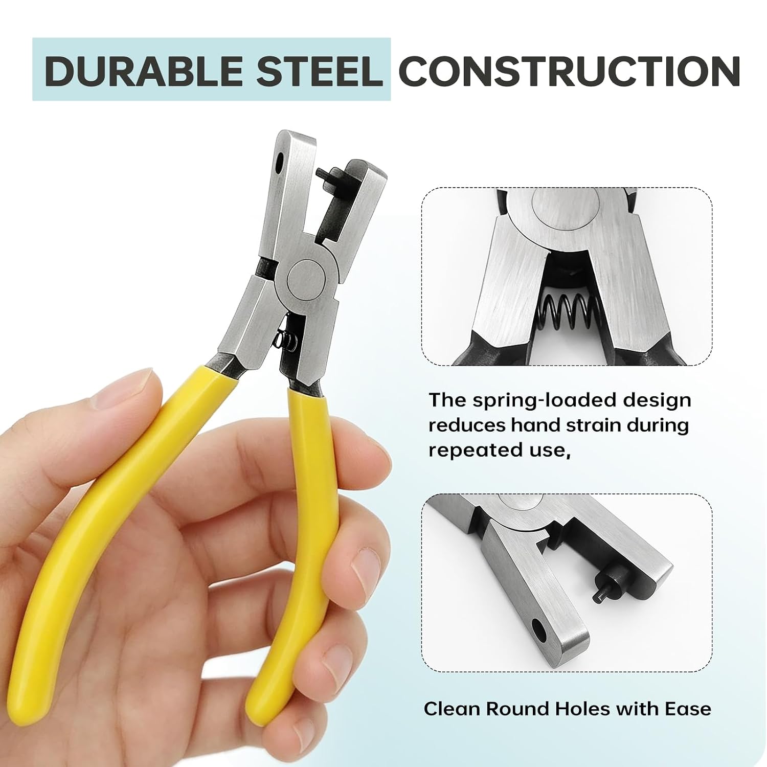 3Pcs Leather Hole Punch Pliers 2mm Small Belt Hole Puncher Kit