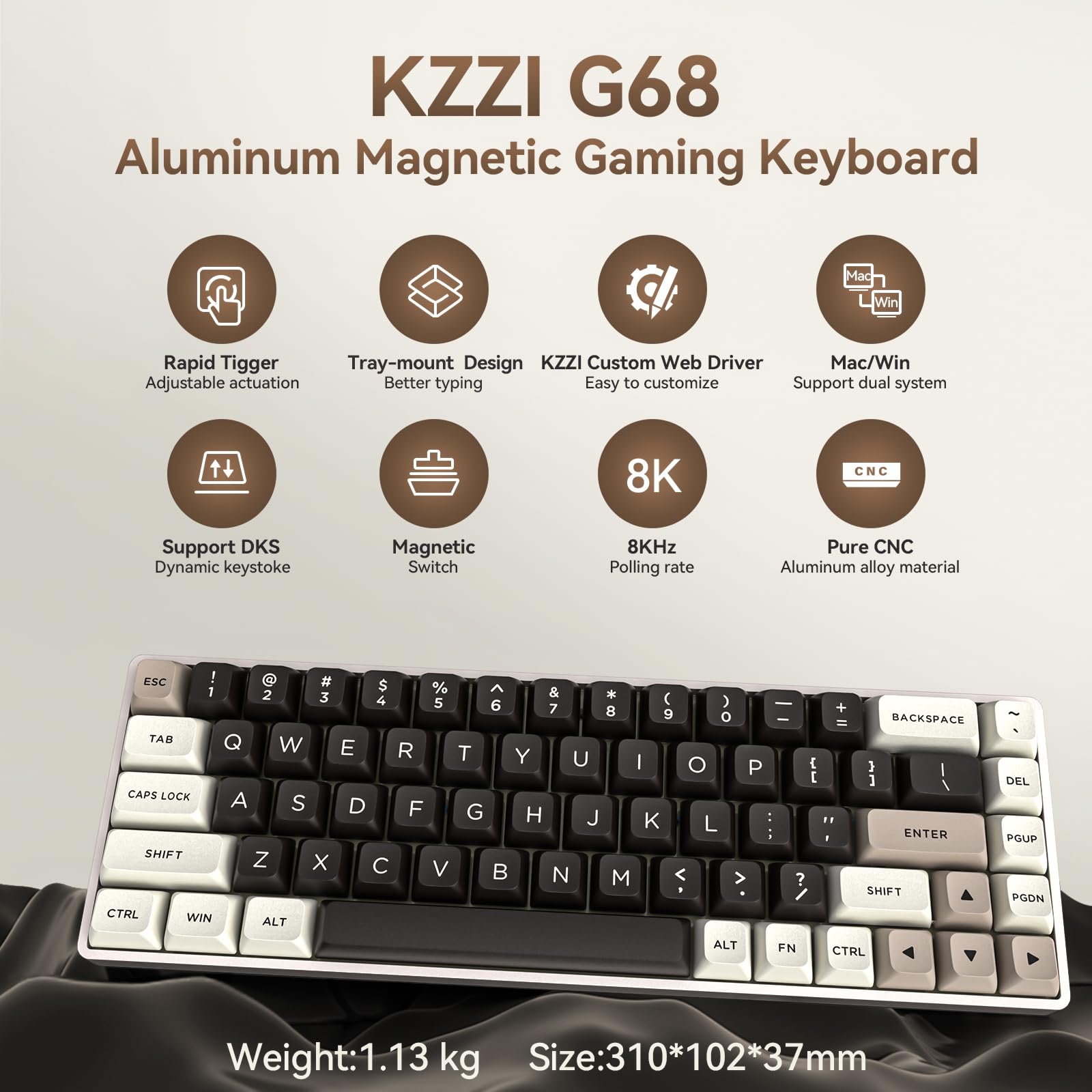 Amazon.com: KZZI CNC Magnetic Gaming Keyboard with Rapid Trigger