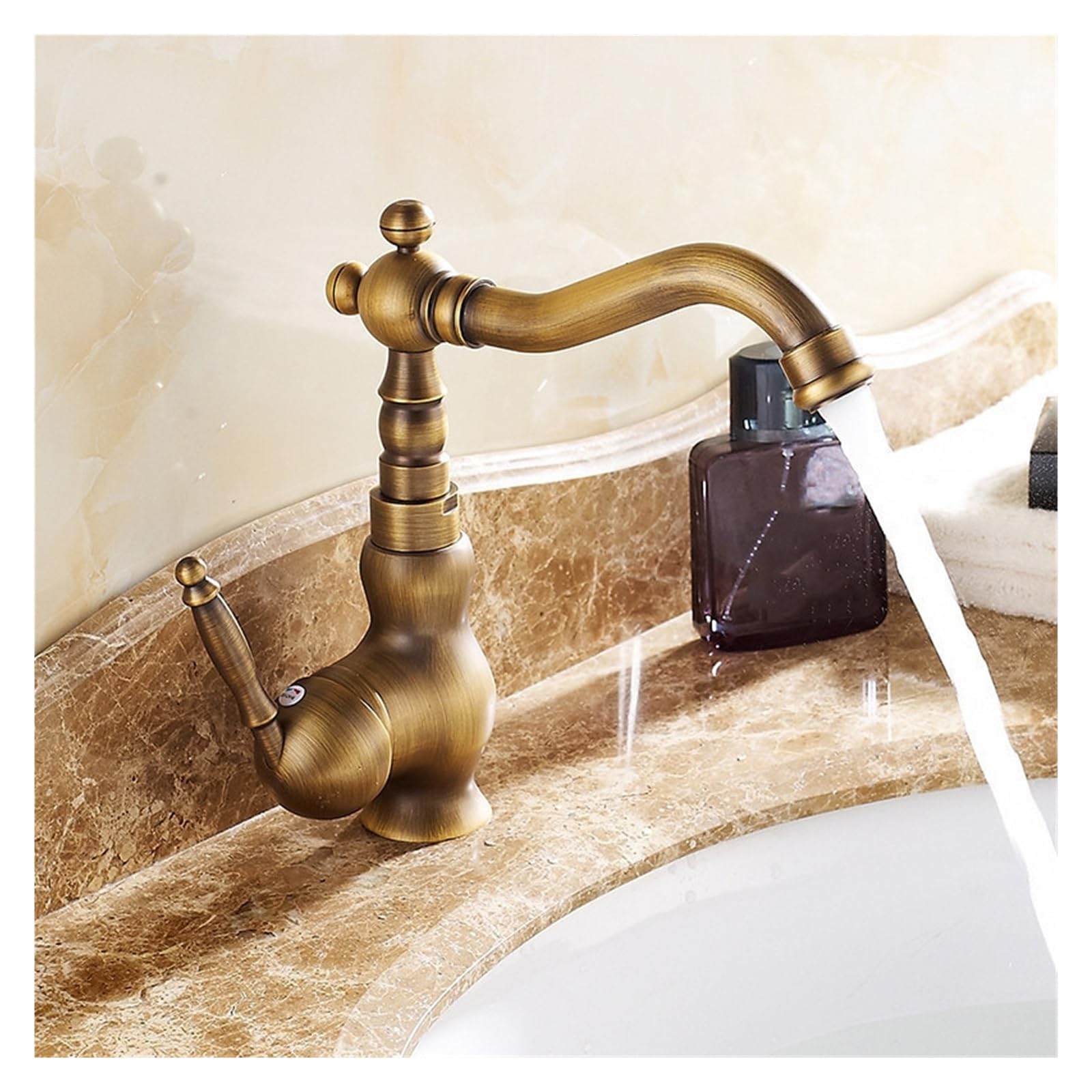 Mélangeur de lavabo antique avec robinet en bronze pour évier de cuisine
