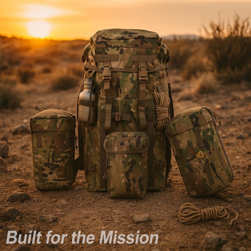 MT PLCE Tactical Backpack with Internal Frame, Military Rucksack for Outdoor, Hiking, Survival Multi-terrian