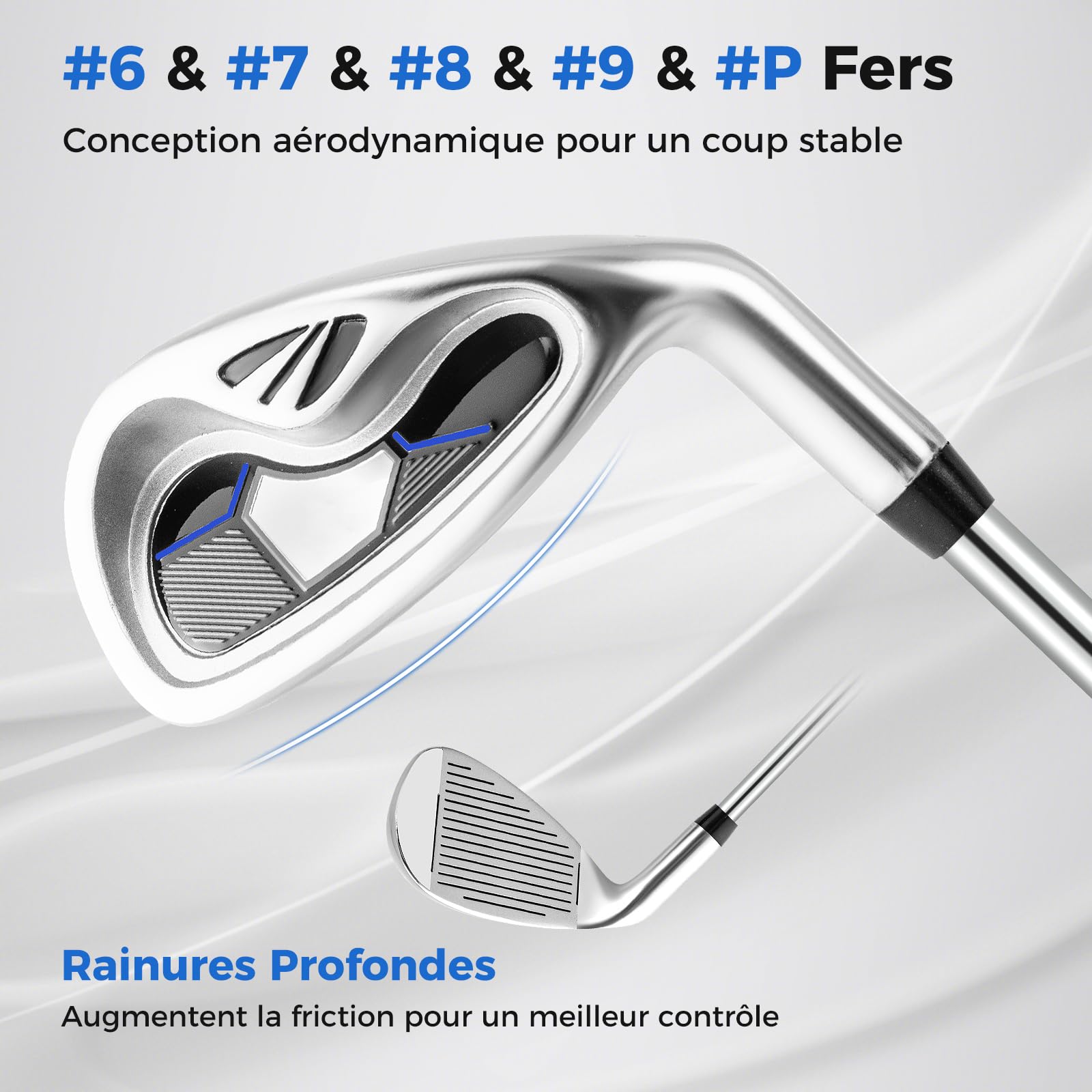 COSTWAY Ensemble de Golf 9 Clubs de Golf Ensemble Complet pour Débutant avec Sac Trépied pour Homme