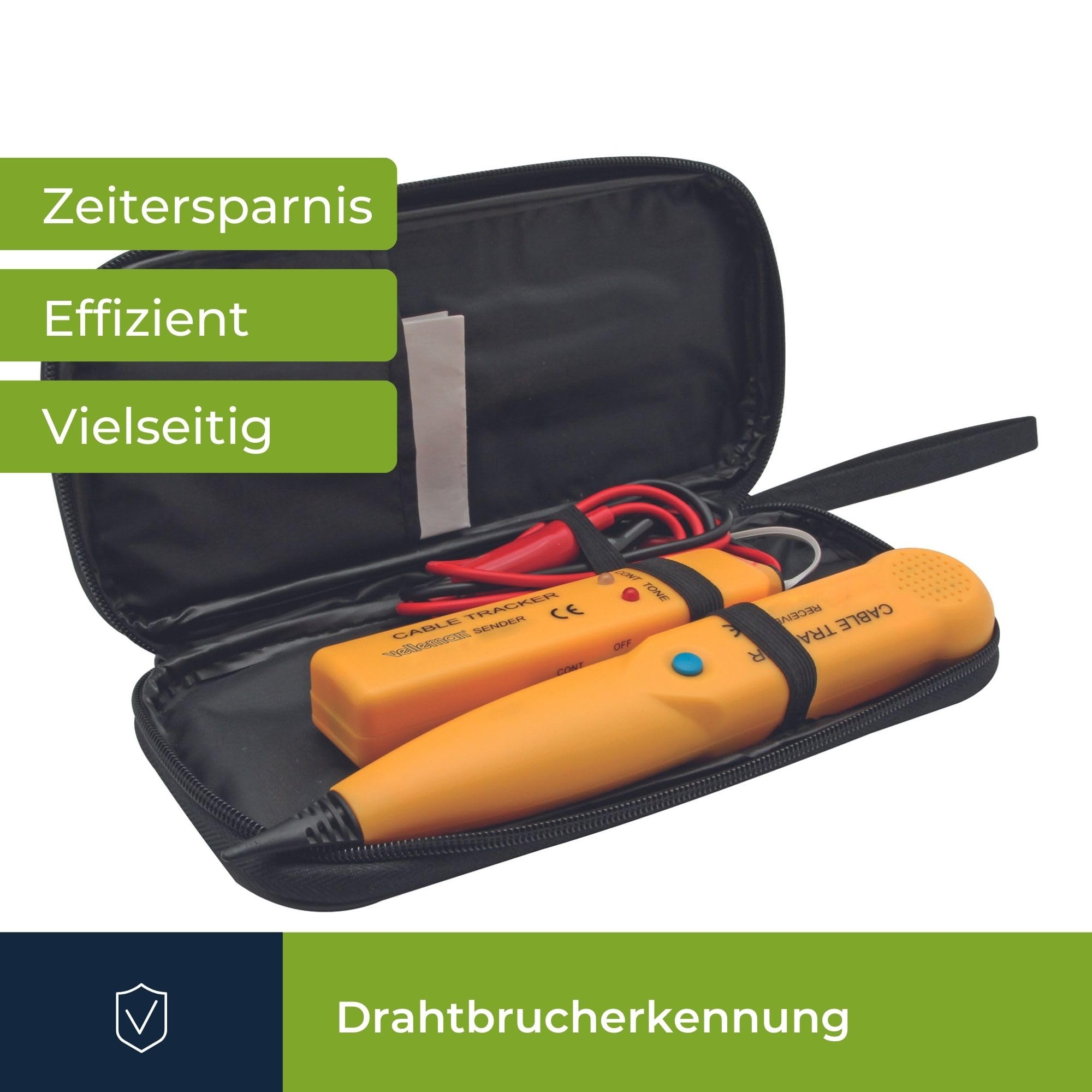 Velleman Leitungssucher und Kabeltester mit Tongenerator Perimeterdrähten für alle Roboterrasenmäher, elektrischen Verkabelungen und Telefonkabeln