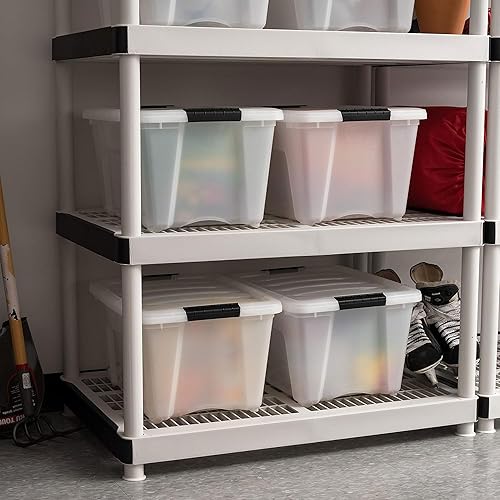 Vista 207 de IRIS USA - Caja de almacenamiento de plástico de 19 cuartos de galón con tapa y pestillos – Paquete de 4 – sin BPA, solución de organización