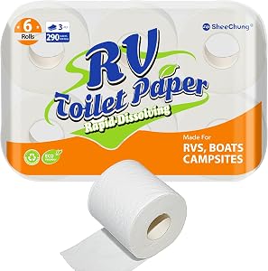 SheeChung RV Toilet Paper - 6 Rolls, Rapid Dissolve, Septic…