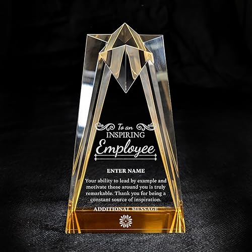 Miniatura 30 de Premio personalizado grabado con láser, diseño grabado con láser, agradecimiento, añade tu propio texto, incluye caja de regalo, premio al empleado