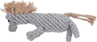 Ipetboom Cotton Rope Pet Dog Squeaky Toy Horse Shaped Interactive Dog Chewing Toy Puppy Teeth Toy Dog Squeaker Puppy Sensory Molar Toy for Small Medium Dogs