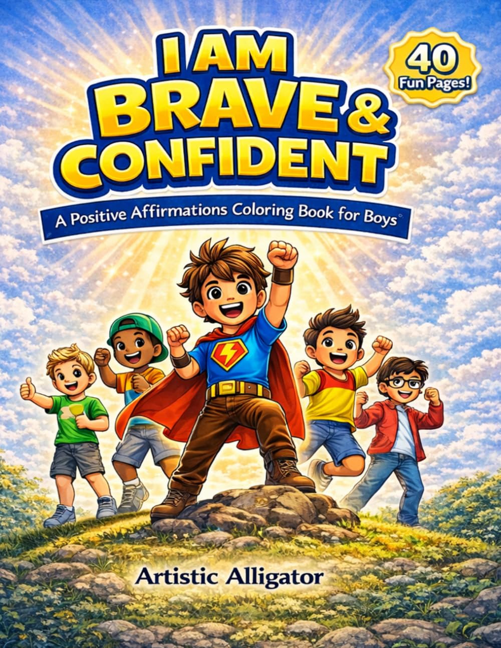 I Am Brave & Confident: Positive Affirmations Coloring Book for Boys Ages 3–8
