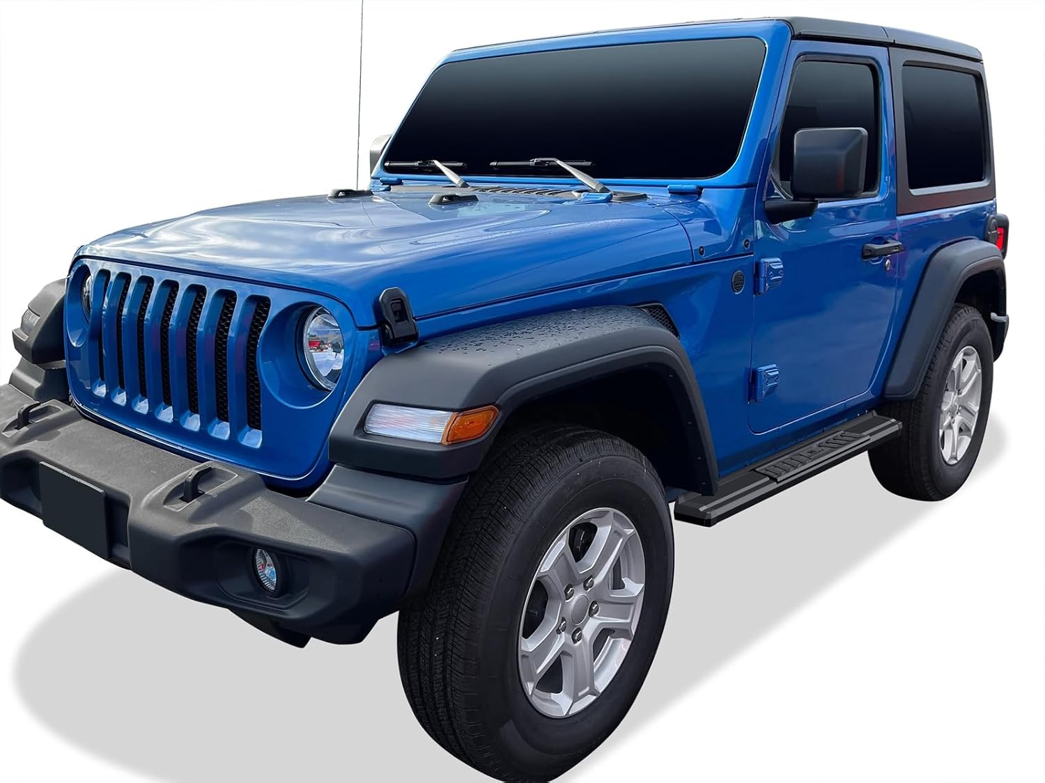 APS Black OE Style Nerf Bars Running Boards Compatible with Jeep Wrangler JL 2018-2026 2-Door (Factory sidesteps or Rock Rails Have to be Removed)
