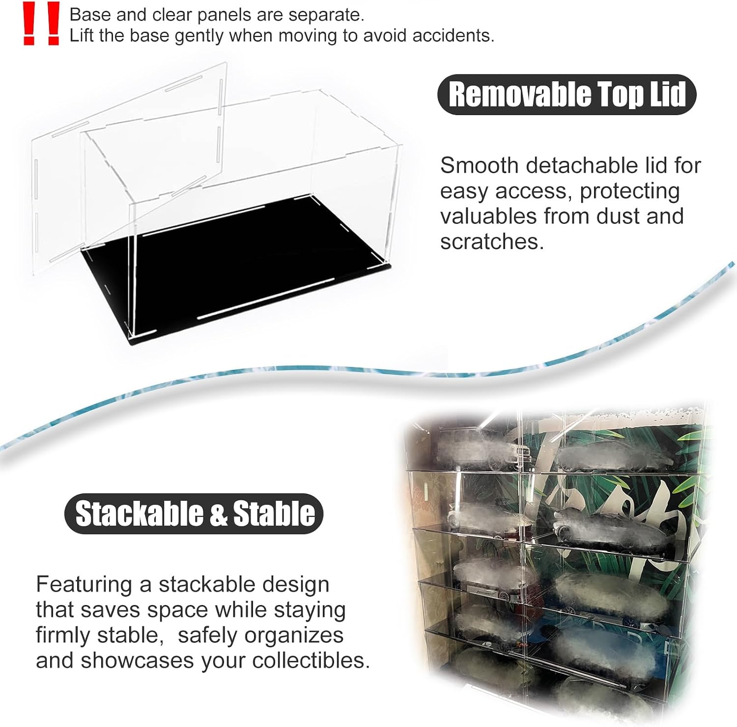 5x5x8 9x9x12 11x11x14 15x15x8 Acrylic Display Case, Waterproof Clear Preservation Box for Action Figures, Elegant Dustproof Storage Bin Multipurpose(23x23x23in/58x58x58cm)