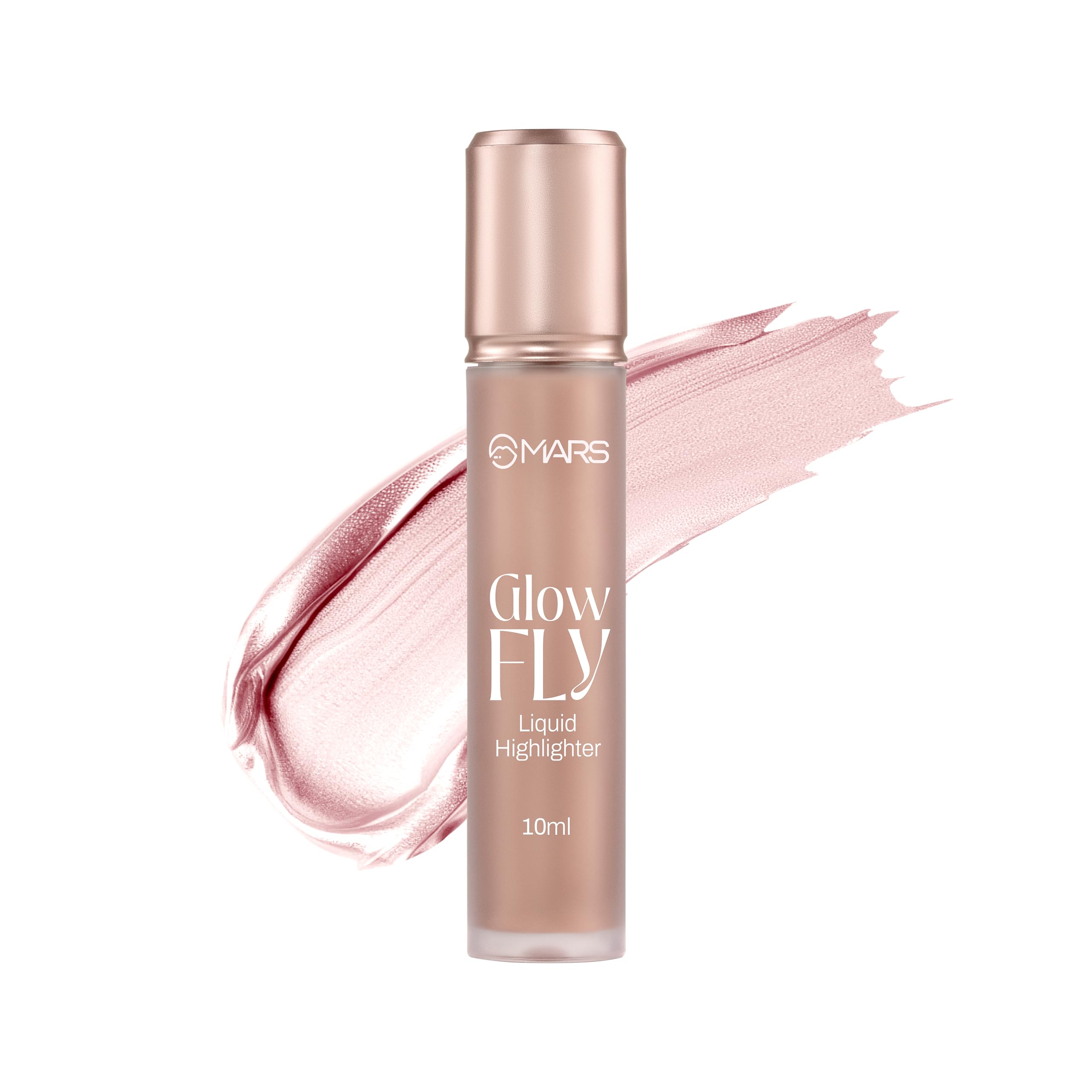 MARS Glow Fly Liquid Highlighter (10 ml) (01-WINGED ROSE) | Enriched With Sunflower Seed Oil | Radiant Glow | No Chunky Particles | Light-Weight & Long-Lasting | Ultra Blendable Formula