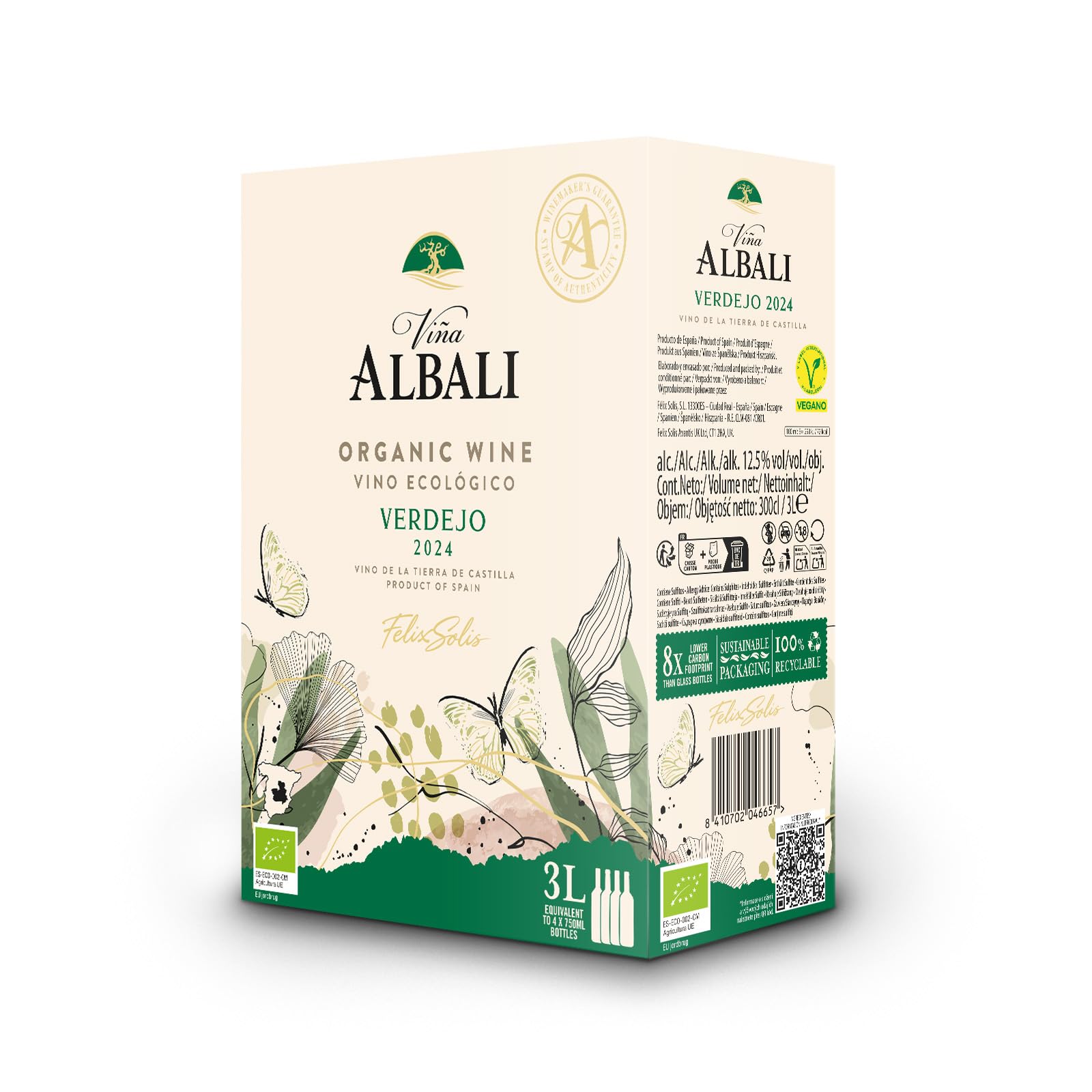 Felix Solis Vina Albali BIB Bio Eco Blanco Verdejo trocken (1 x 3 l)(Die Verpackung kann variieren.)
