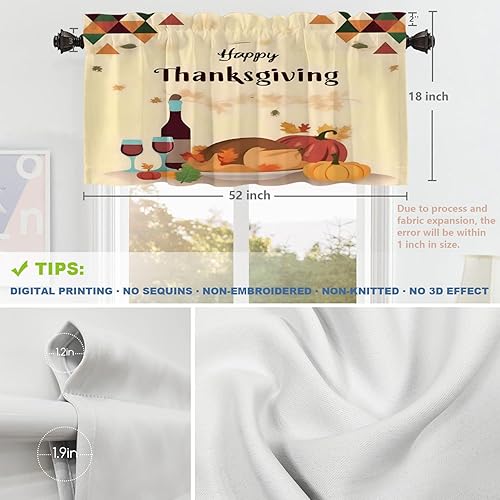 Vista 17 de Shrahala Ethnic Geometric Tribal Kitchen Valances Half Window Curtain, Native American Navajo Tribal Design Print Kitchen Valance for Window Ink