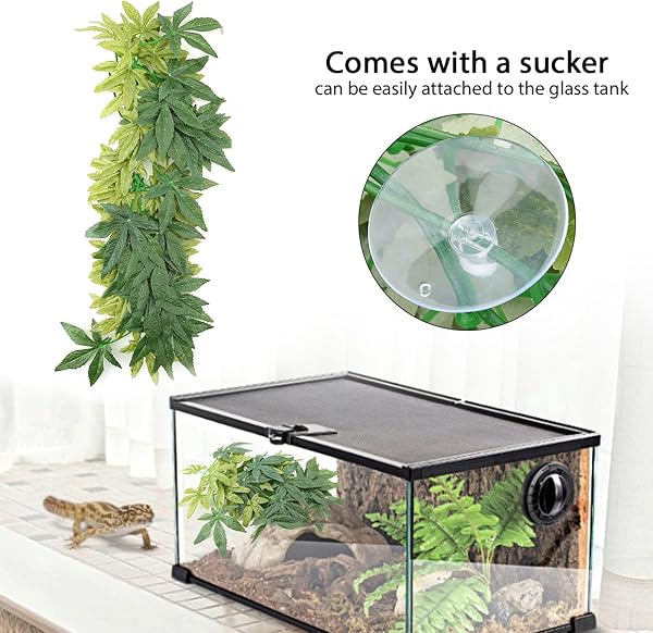 Plantas Artificiales para Exteriores, Plantas Artificiales para acuarios, Plantas Artificiales para peceras para la decoración de peceras, acuarios y terrarios para (20 Pulgadas 50 cm) - 2