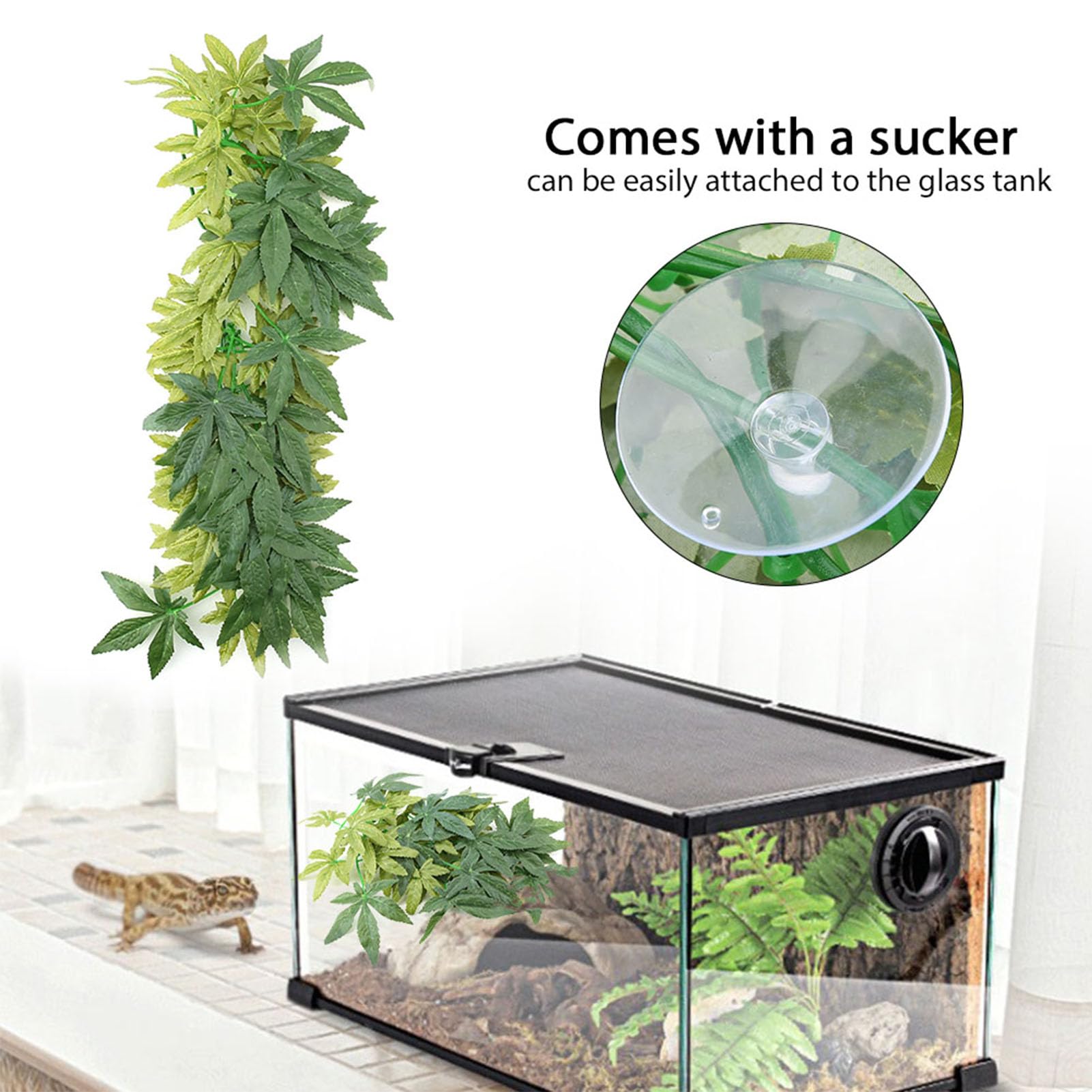 Plantas Artificiales para Exteriores, Plantas Artificiales para acuarios, Plantas Artificiales para peceras para la decoración de peceras, acuarios y terrarios para (20 Pulgadas 50 cm) — view 2