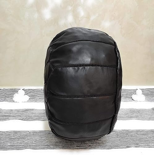 Miniatura 2 de ARTOUARZAZATE Funda de puf de cuero marroquí de alta calidad, taburete otomano Hassock 100% cuero natural real, regalos para el hogar, regalos de