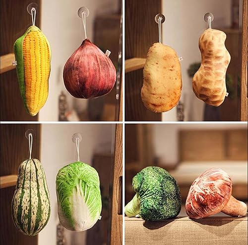 Miniatura 4 de Fendawn Strive Pequeño lindo peluche peluche hogar decorativo verduras tiro almohada, maní