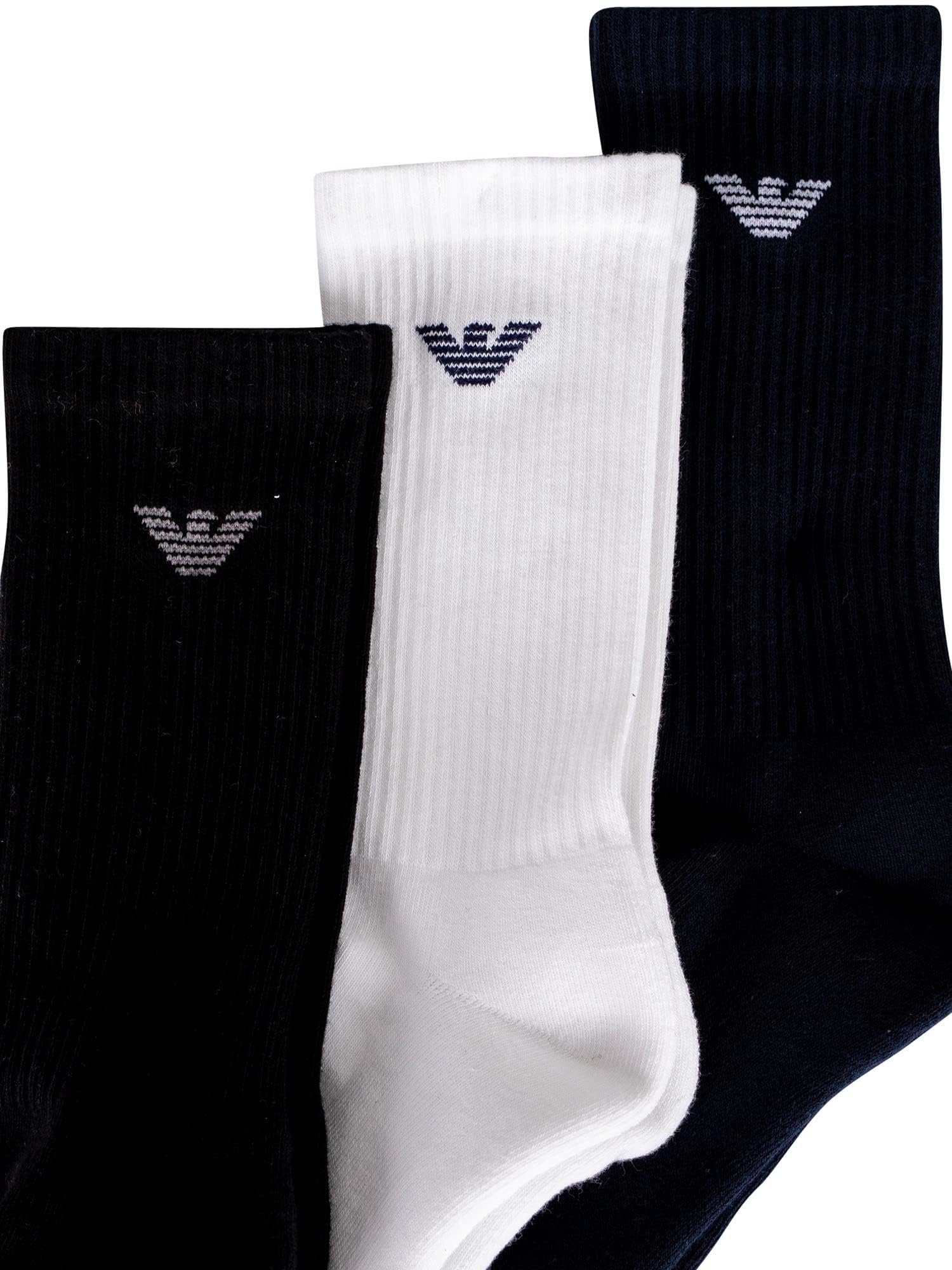 Emporio Armani 3-pack Medium Socks Sporty Terrycloth Pack de 3 calcetines medianos Hombre