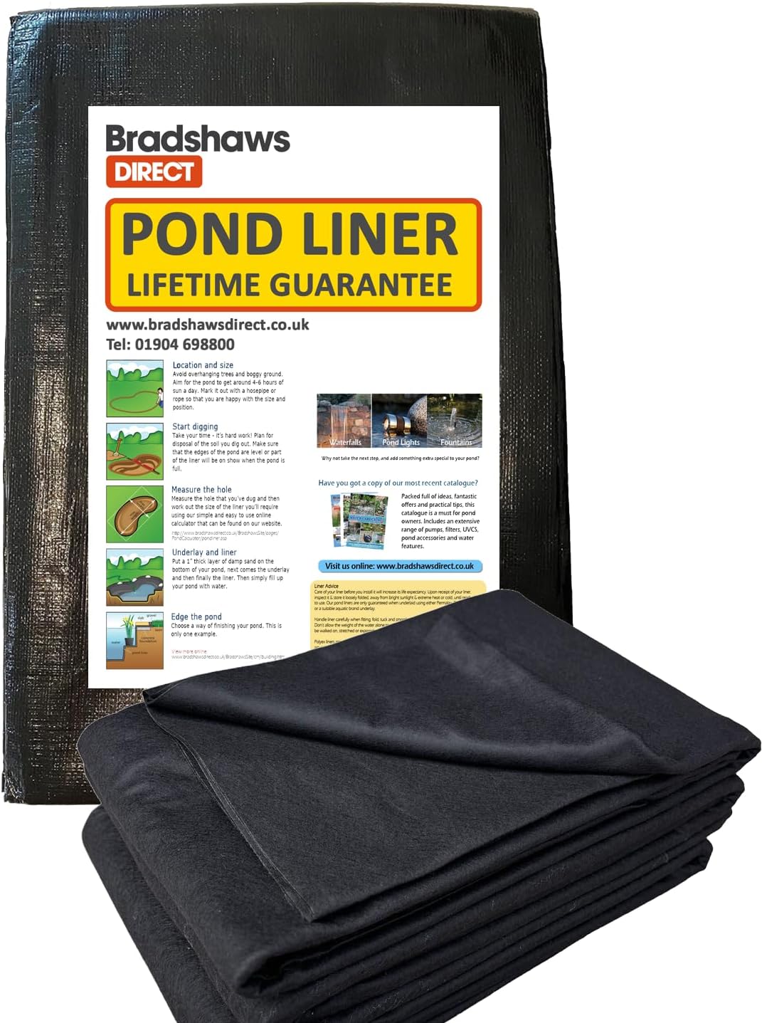 PondKraft 6m x 5m Pond Liner FREE UNDERLAY | Flexible and Durable | UV Resistant | Koi and Fish Pools | Heavy Duty