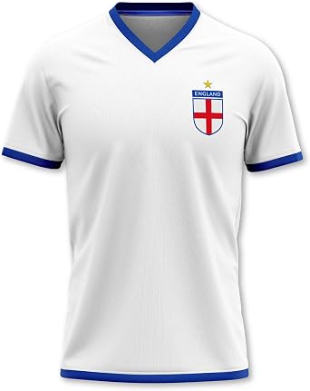 DSL England Football Shirt with England Printed Back - for Men and Women Breathable Fabric Unisex Football England World Cup Euros Football Training Size