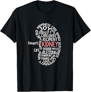 Unisex-Adults Black Cotton 65% Polyester 35% Modern Crew Neck Short Sleeve Classic Fit T-Shirt Small Donor Awareness T-Shirt