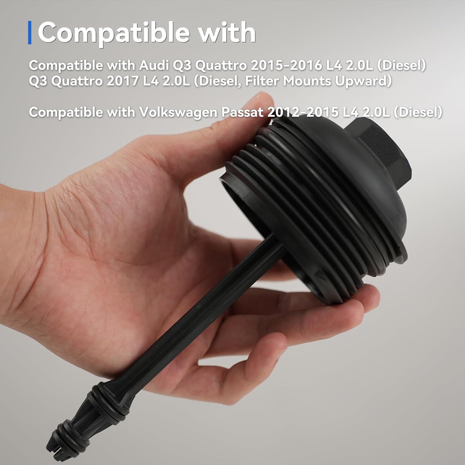 Oil Filter Housing Cap Assembly 03L115433C Compatible with Volkswagen Passat 2012-2015 Audi Q3 Quattro 2015-2017 L4 2.0L Replace 921-172, 921172, 03L115433, 03L115433B