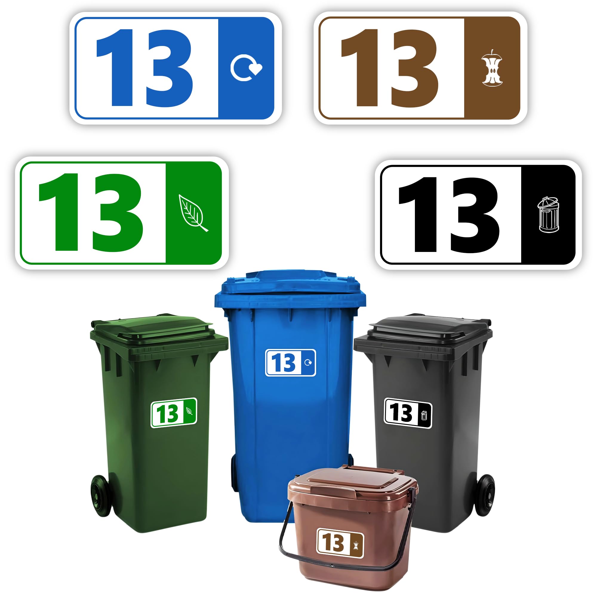 Dirt Bike Number Stickers 4-Pack Wheelie Bin House Number Stickers ...