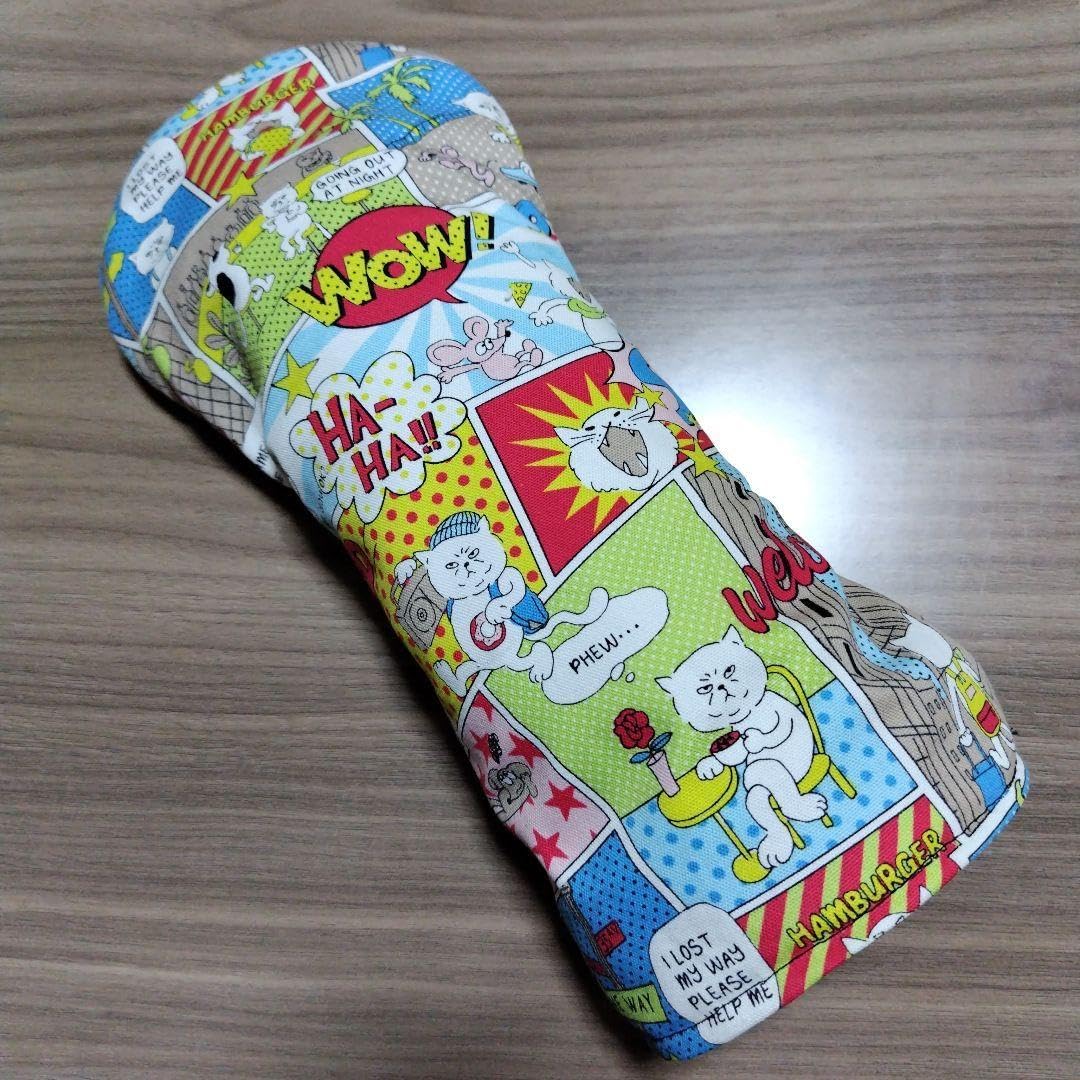 ハンドメイドドライバー用ヘッドカバー カラフルニャンコ