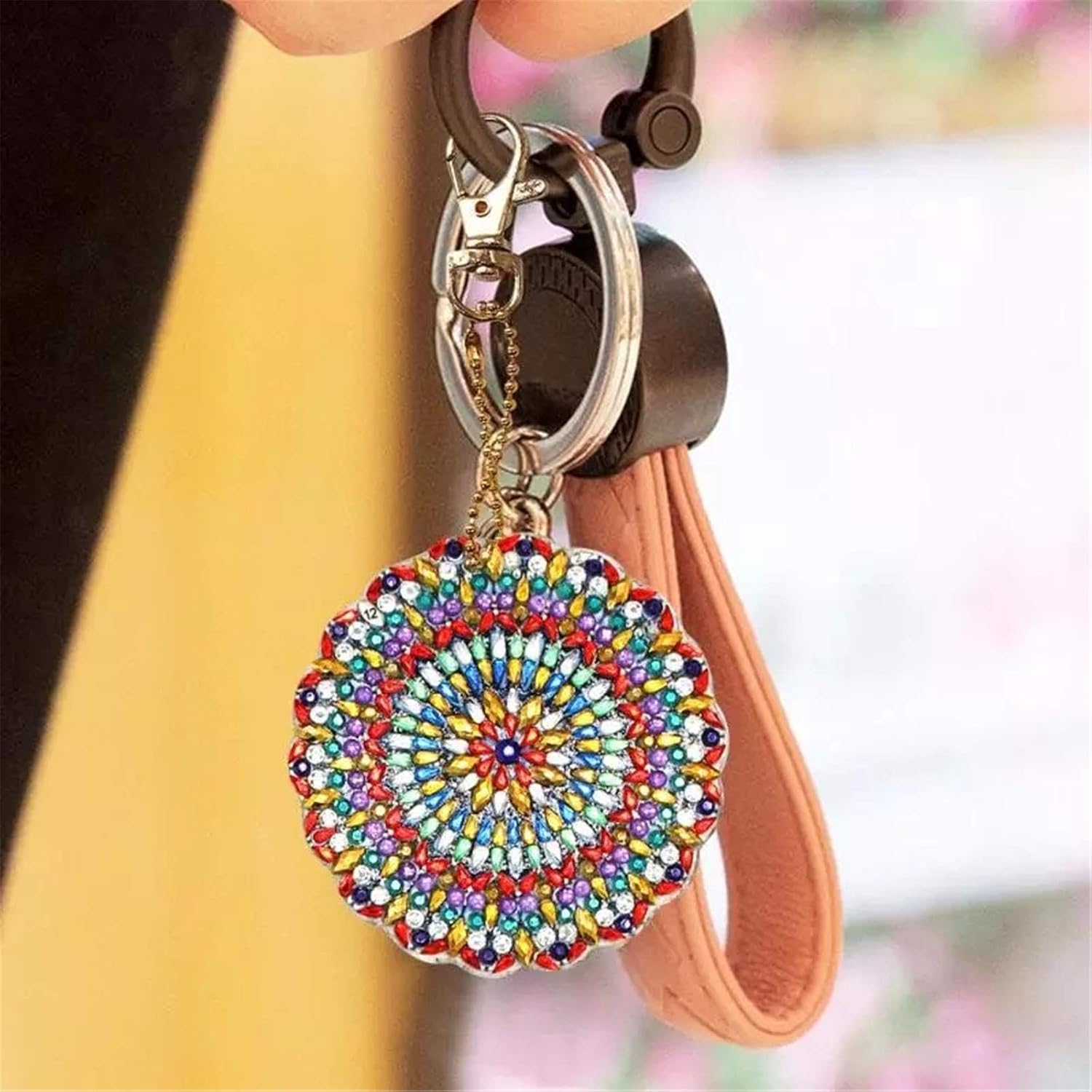 Huacan Diamond Painting Keychains for Kids and Adults Mandala Kits Diamond Painting Pendant Art Christmas Gift