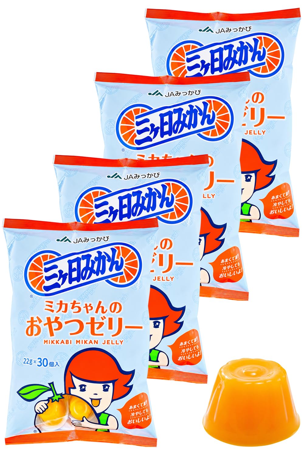 Amazon.co.jp: JAみっかび ミカちゃんのおやつゼリー 4袋セット (22g