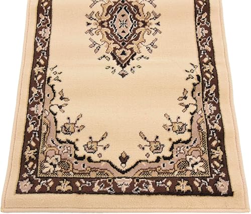 Vista 834 de Unique Loom Reza Collection- Alfombra, Polipropileno, Marrón Marrón/ marfil