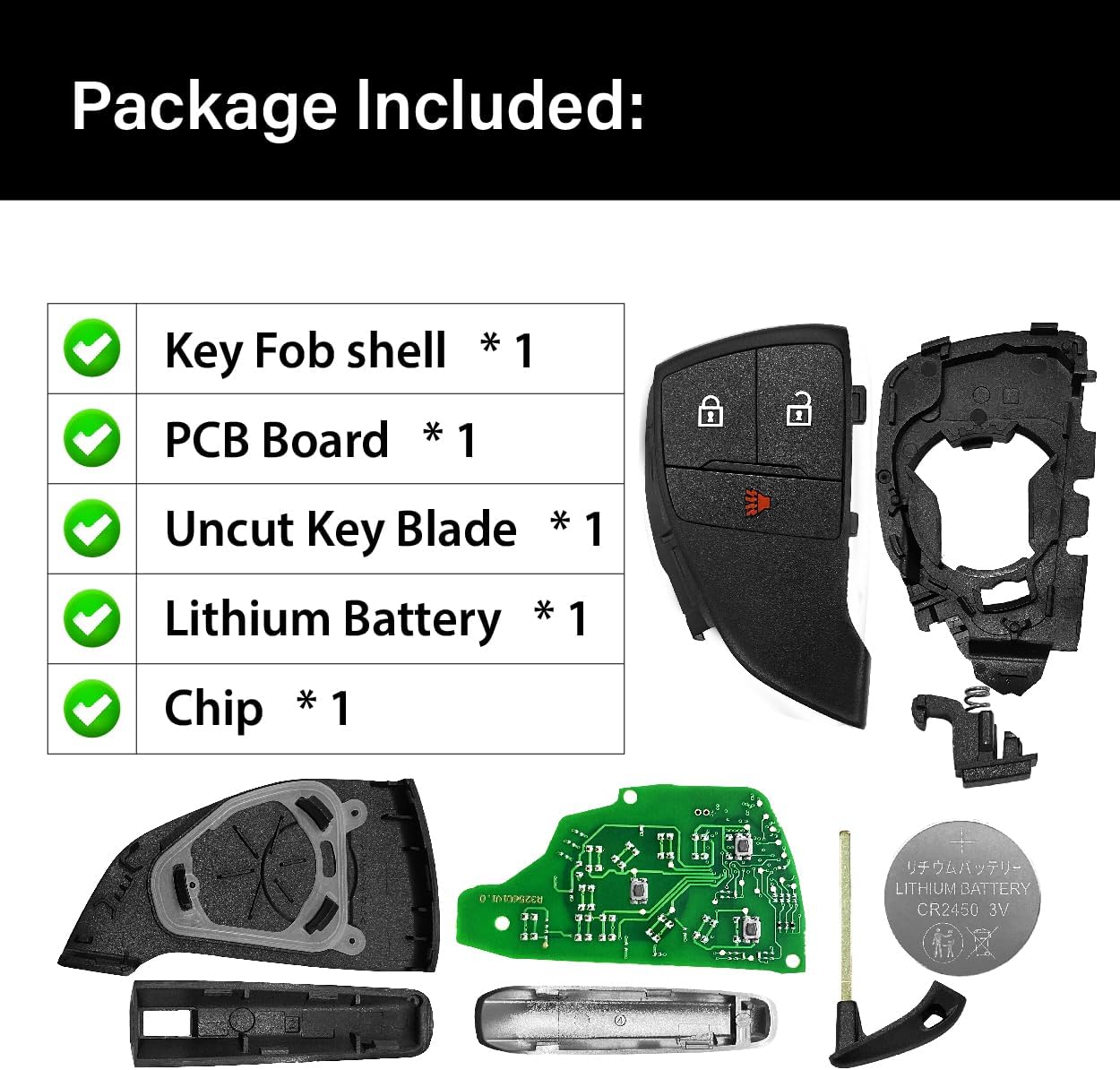 2 Keylessbest Replacement for 2020 2021 2022 2023 2024 2025 Buick Envision Key Fob Remote Control YG0G21TB2 3 Buttons 49 Chip 434MHz